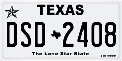 TX license plate DSD2408