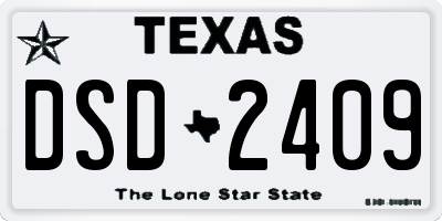 TX license plate DSD2409