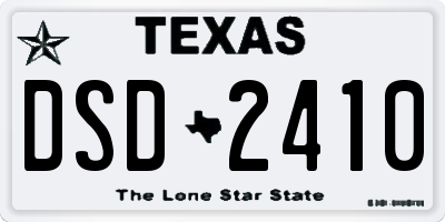 TX license plate DSD2410