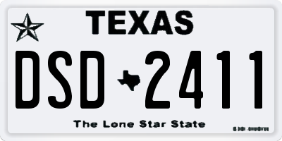 TX license plate DSD2411