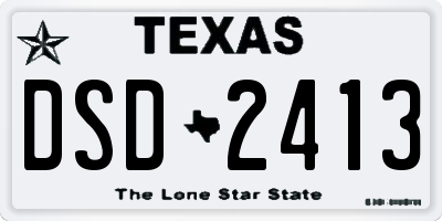 TX license plate DSD2413