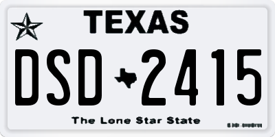 TX license plate DSD2415