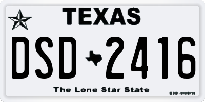TX license plate DSD2416