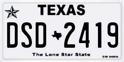 TX license plate DSD2419