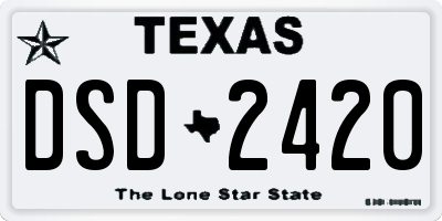 TX license plate DSD2420