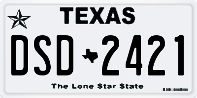 TX license plate DSD2421