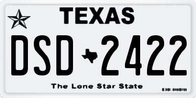 TX license plate DSD2422