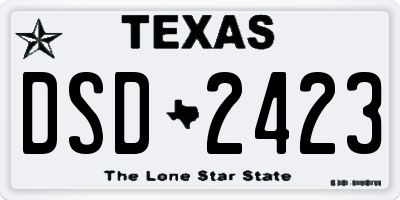 TX license plate DSD2423
