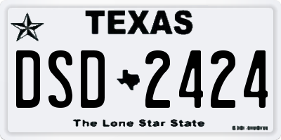 TX license plate DSD2424