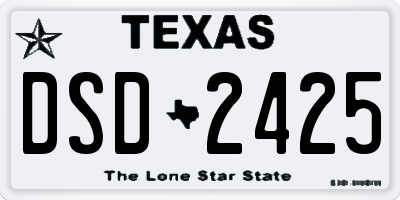 TX license plate DSD2425