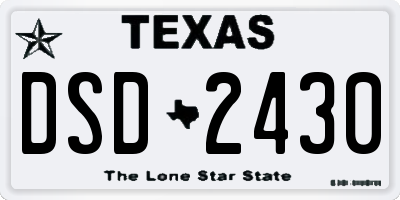 TX license plate DSD2430