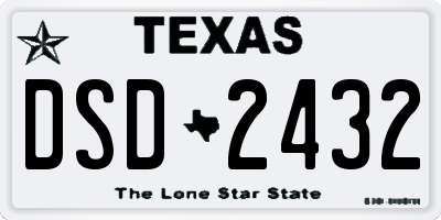 TX license plate DSD2432
