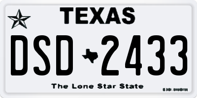 TX license plate DSD2433