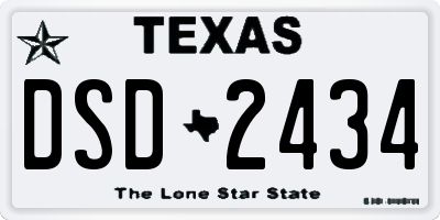 TX license plate DSD2434