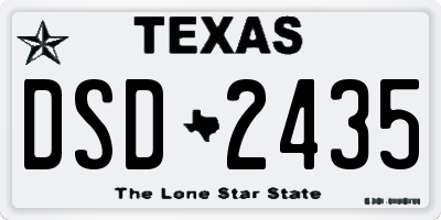 TX license plate DSD2435