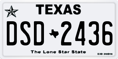 TX license plate DSD2436
