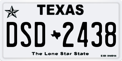 TX license plate DSD2438