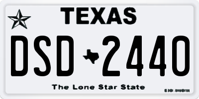 TX license plate DSD2440