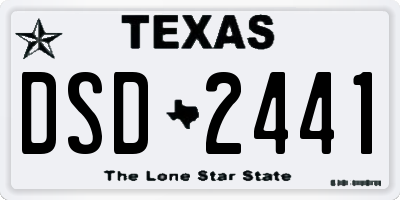 TX license plate DSD2441