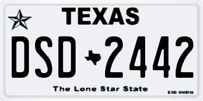 TX license plate DSD2442
