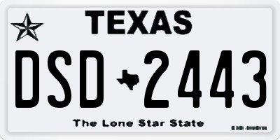 TX license plate DSD2443