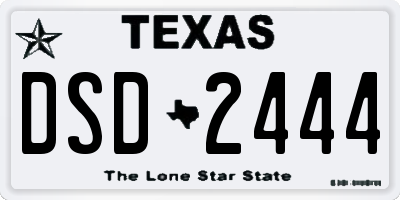 TX license plate DSD2444