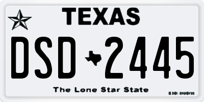 TX license plate DSD2445