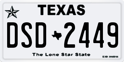 TX license plate DSD2449