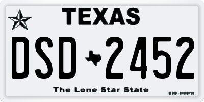 TX license plate DSD2452