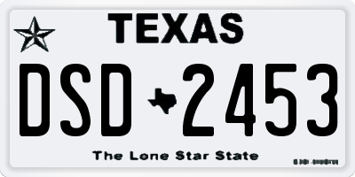 TX license plate DSD2453