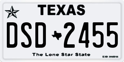 TX license plate DSD2455