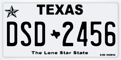 TX license plate DSD2456