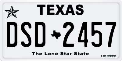 TX license plate DSD2457