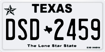 TX license plate DSD2459