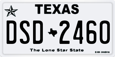 TX license plate DSD2460