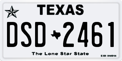 TX license plate DSD2461