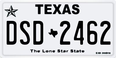 TX license plate DSD2462
