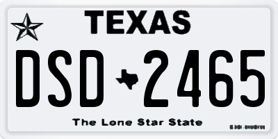 TX license plate DSD2465