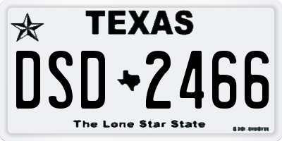 TX license plate DSD2466