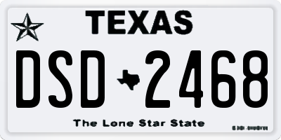 TX license plate DSD2468
