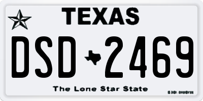 TX license plate DSD2469