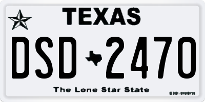 TX license plate DSD2470