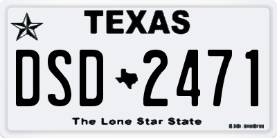 TX license plate DSD2471