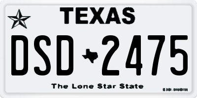 TX license plate DSD2475