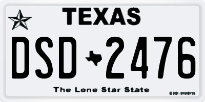 TX license plate DSD2476