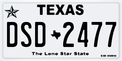 TX license plate DSD2477