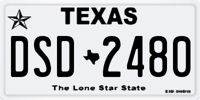 TX license plate DSD2480