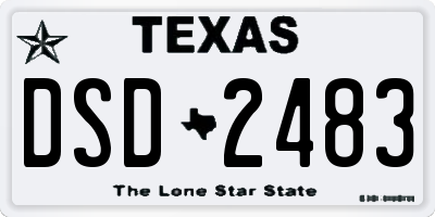 TX license plate DSD2483
