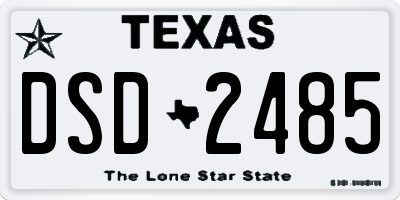 TX license plate DSD2485