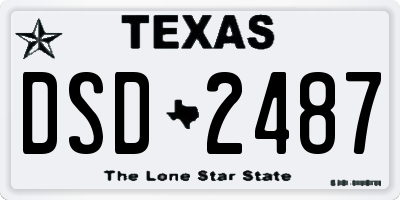 TX license plate DSD2487